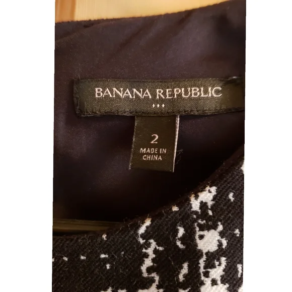 BANANA REPUBLIC FACTORY Women's Black/White Plaid Size 2 Short Sleeve Dr… - Picture 6 of 12